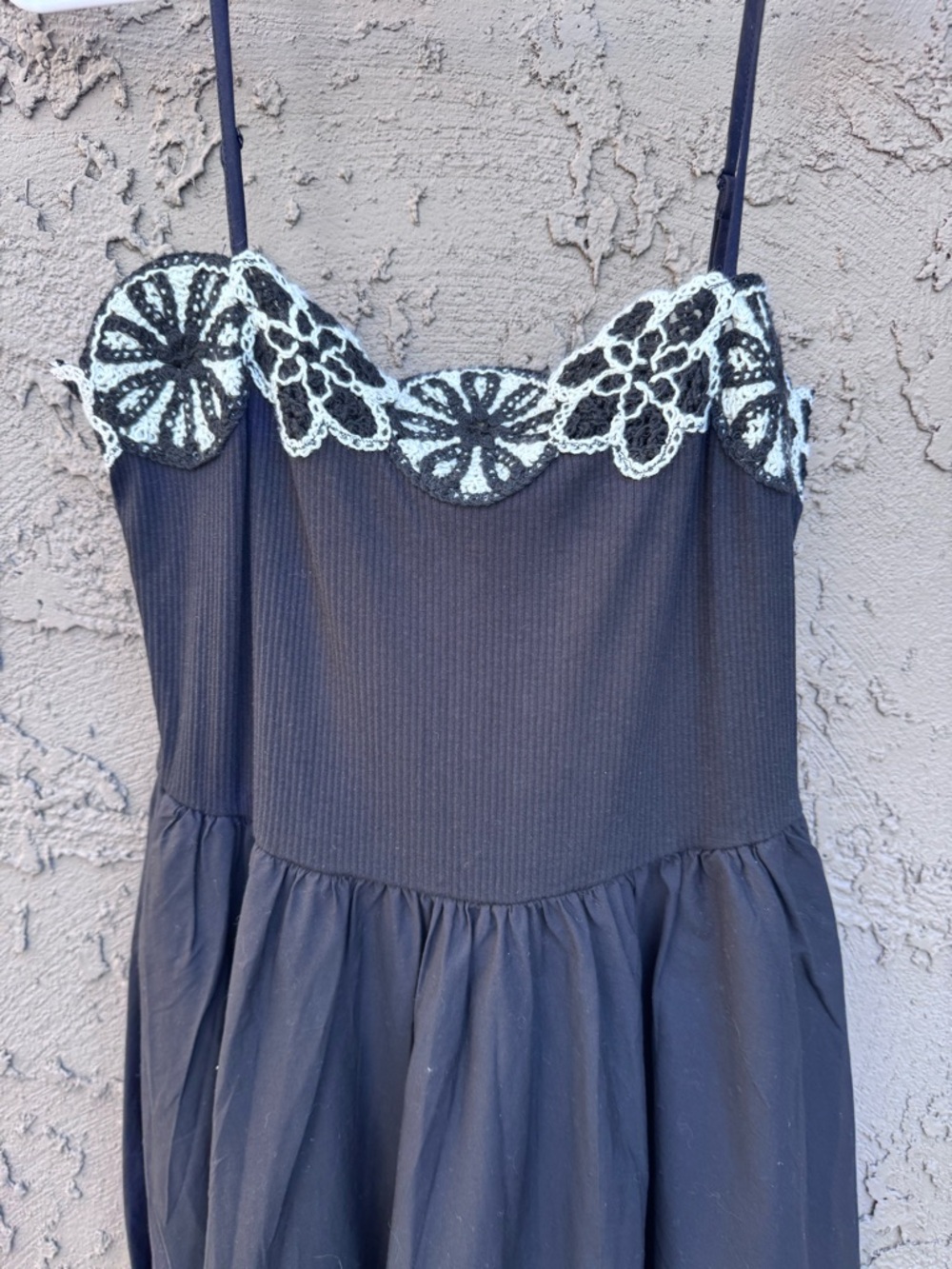 J. Crew Crochet Mixy Dress Black Maxi Dress Size M - Picture 10 of 11